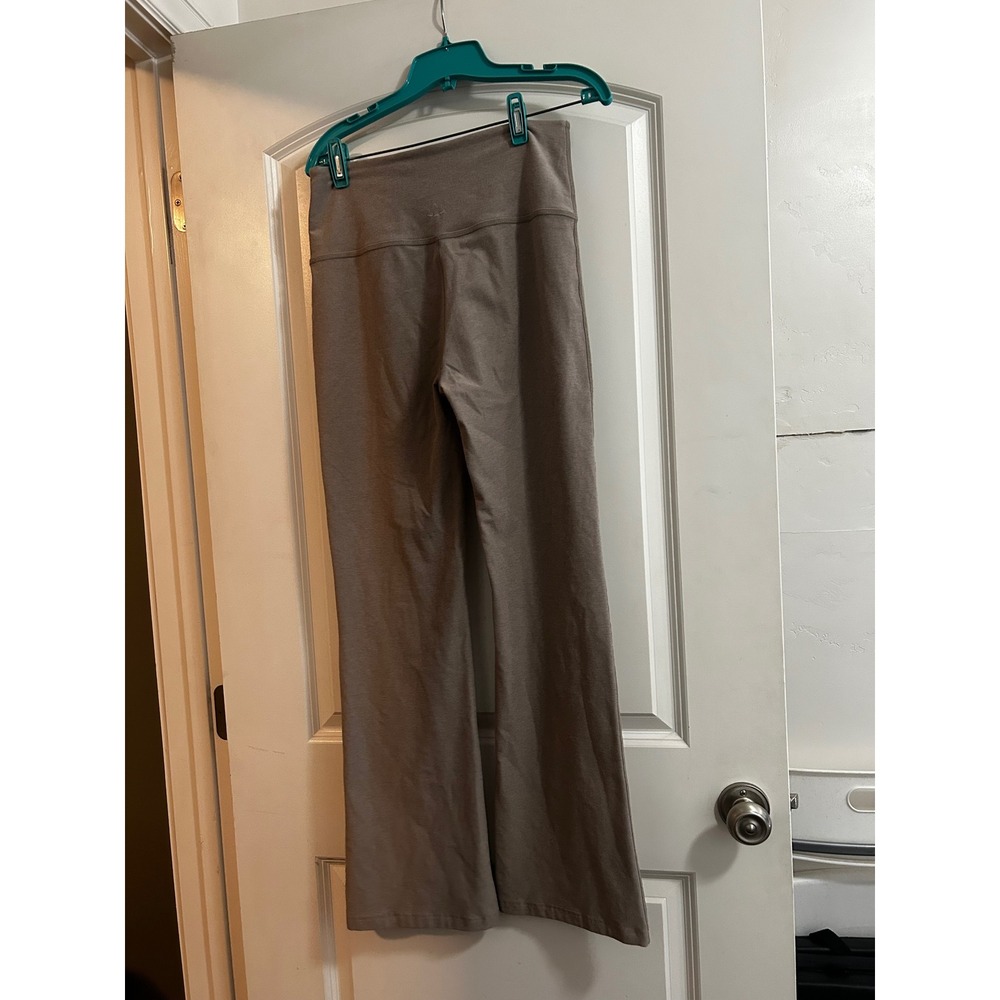 Beyond Yoga Spacedye High Waisted Flare Leggings Taupe Brown XL Made in USA - Picture 2 of 7